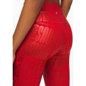 Lululemon Size 8 Wunder Under Crop High-Rise Red Manifesto Luxtreme Tights 20 YR